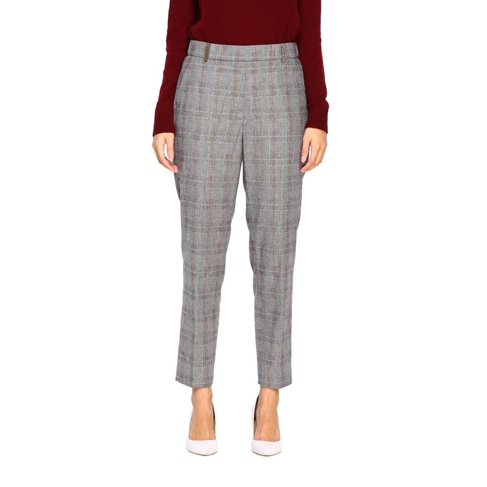Peserico virgin wool plaid trousers